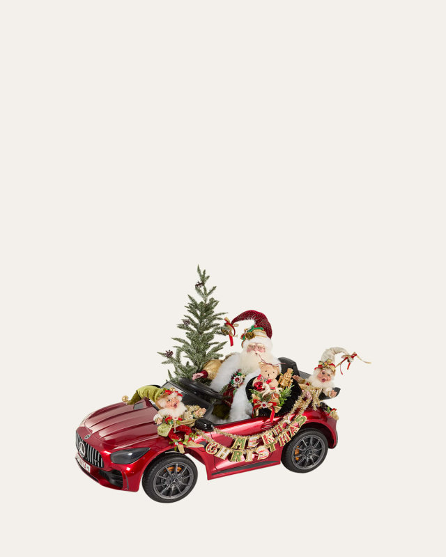 Santa's Hot Rod Christmas Decor